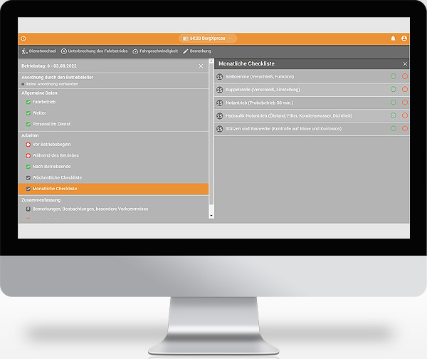 MountainOffice Betriebstagebuch - Monatliche Checkliste