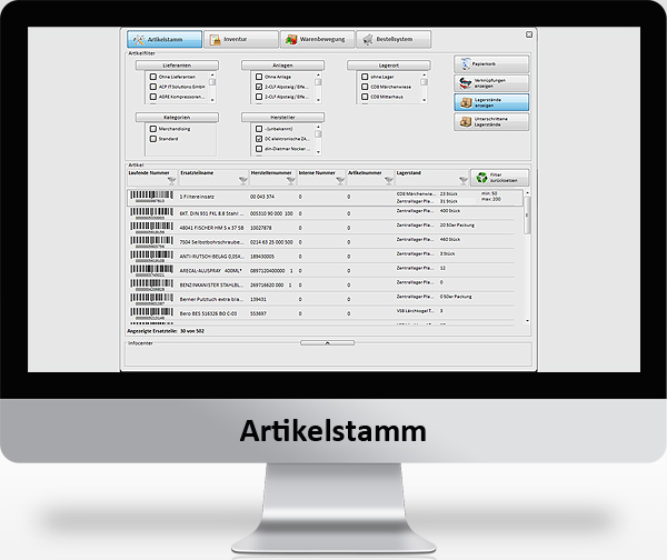 MountainOffice Materialwirtschaft - Artikelstamm