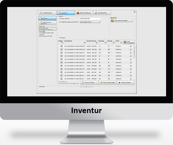 MountainOffice Materialwirtschaft - Inventur